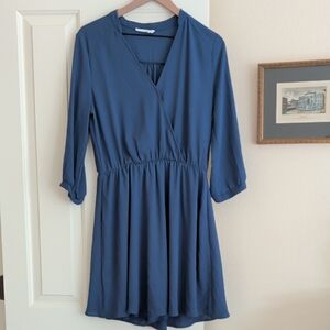 Lush Deep Blue Long Sleeve Dress